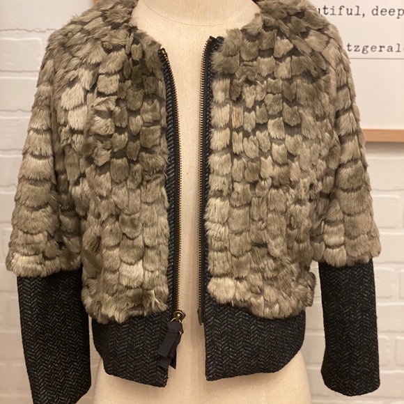 Juicy Couture Sz Large Cropped Fur Jacket - Picture 2 of 3